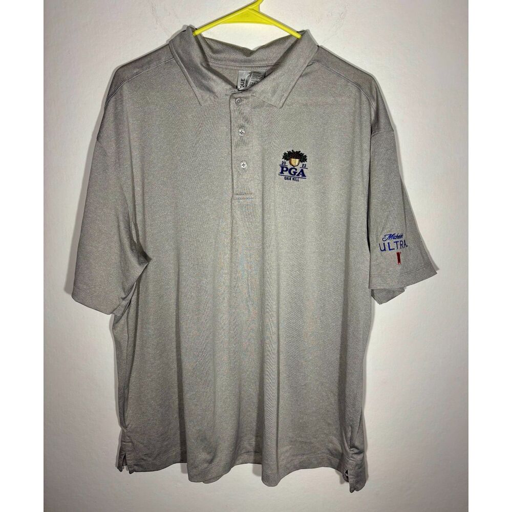 Clique ChargeActive PGA Oak Hill 2023 Embroidered Golf Polo Shirt XL Gray